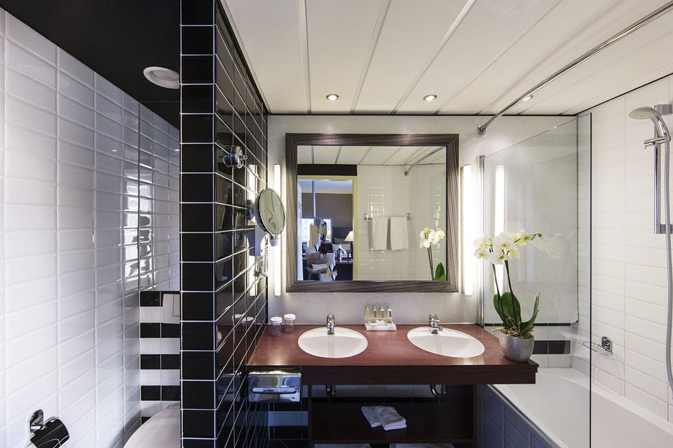 Free toiletries, hair dryer, bathrobes, slippers