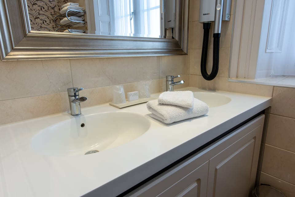 Free toiletries, hair dryer, towels