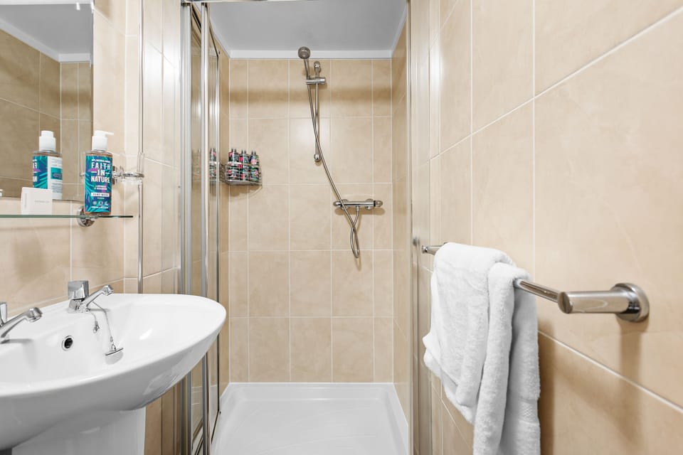 Double Room (1) | Bathroom | Shower, free toiletries, hair dryer, towels