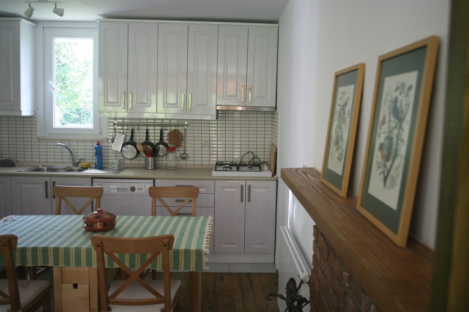 Family Villa, 3 Bedrooms, Garden View | Private kitchen | Mini-fridge, electric kettle, highchair, cookware/dishes/utensils
