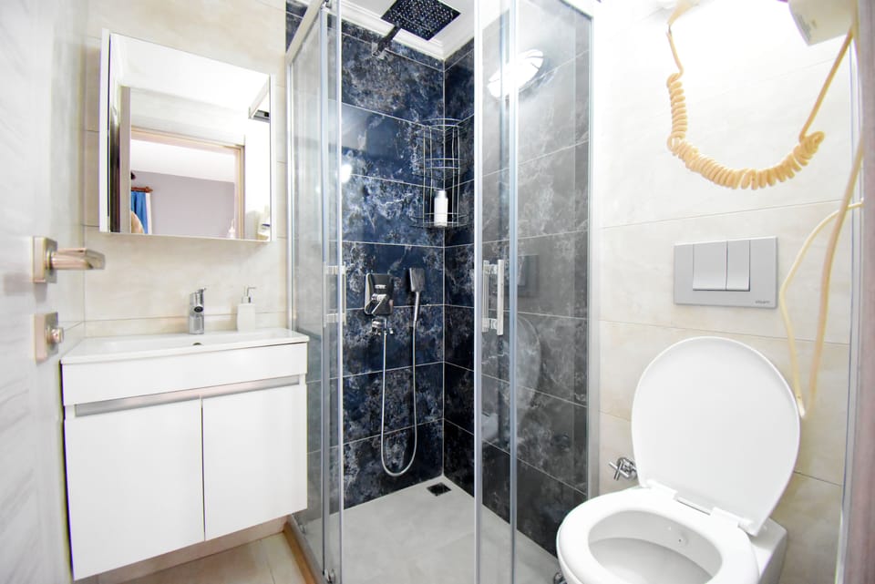 Standard Twin Room | Bathroom | Shower, free toiletries, hair dryer, slippers