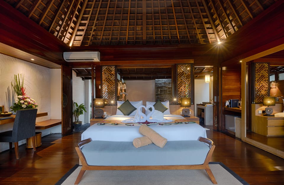 Deluxe Villa, Private Pool, River View | Premium bedding, minibar, in-room safe, desk
