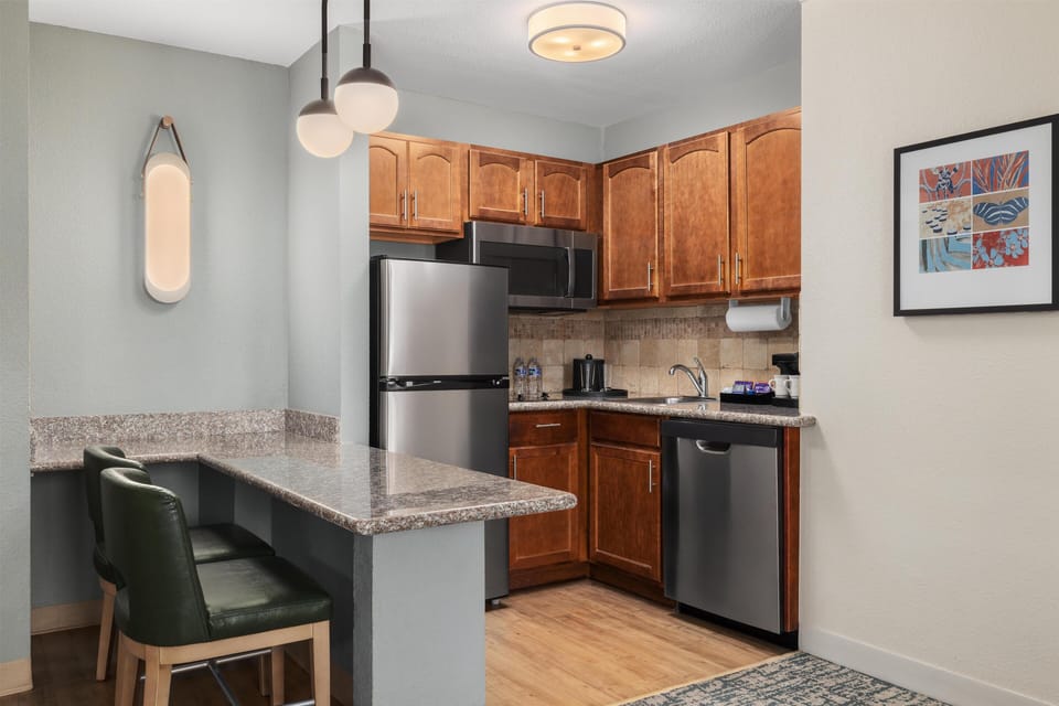 Fridge, microwave, stovetop, dishwasher