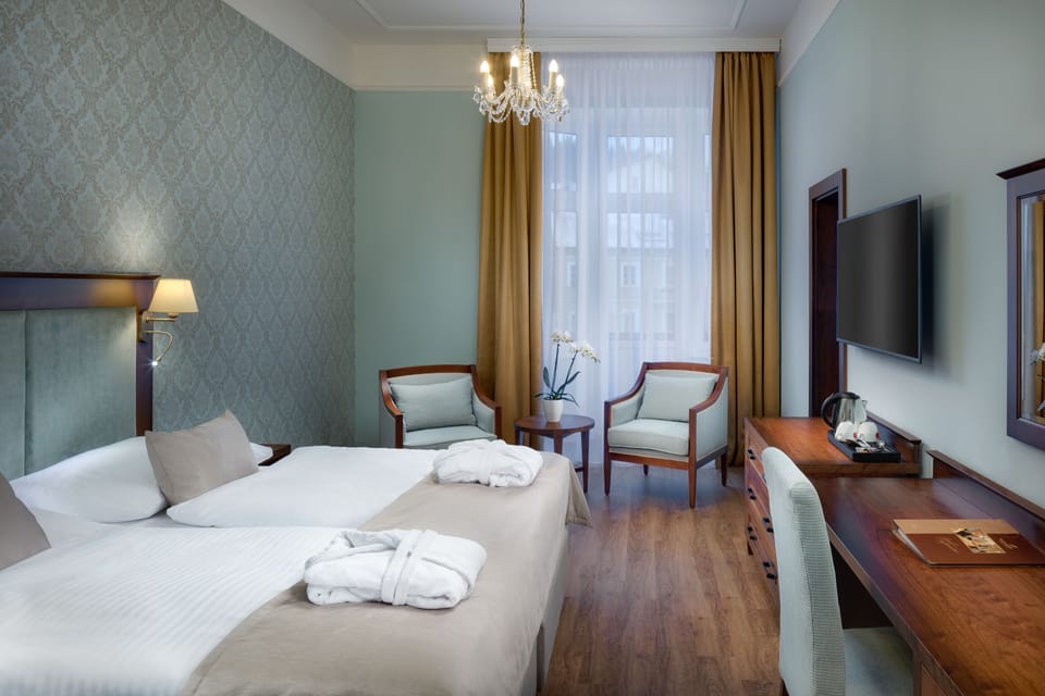 Hvezda - Premium Double or Twin Room with Wellness and Fitness Access | Minibar, in-room safe, desk, free WiFi