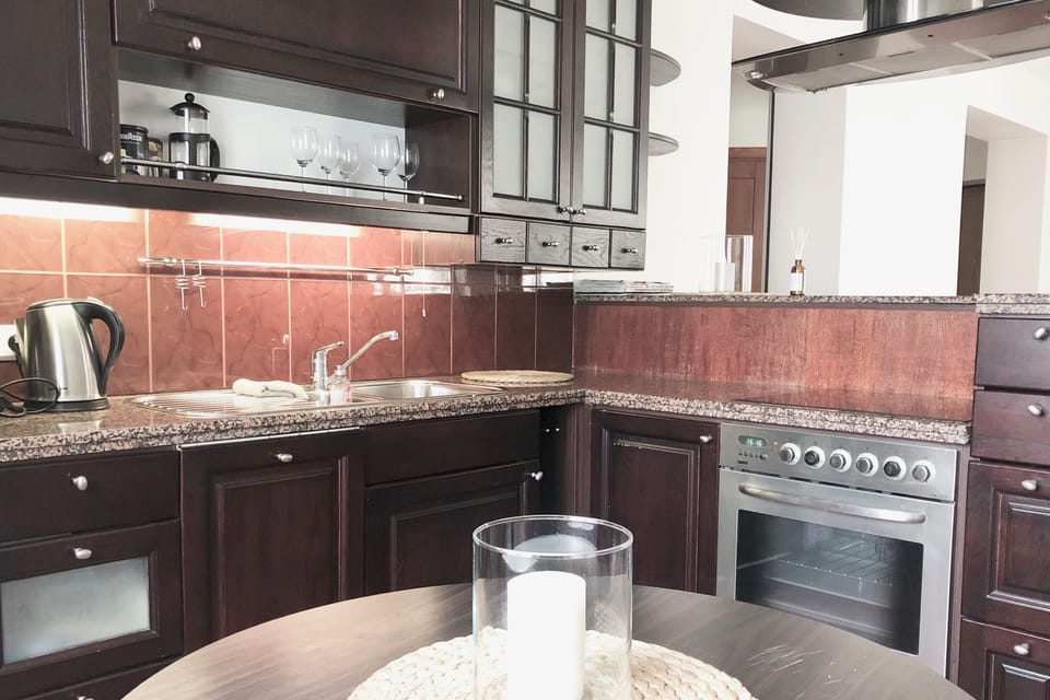 Exclusive One Bedroom Apartment Didzioji St.8 | Private kitchen | Full-size fridge, oven, stovetop, coffee/tea maker