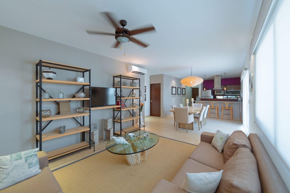 Deluxe Condo, 2 Bedrooms, Terrace, Pool View | Living area | Flat-screen TV