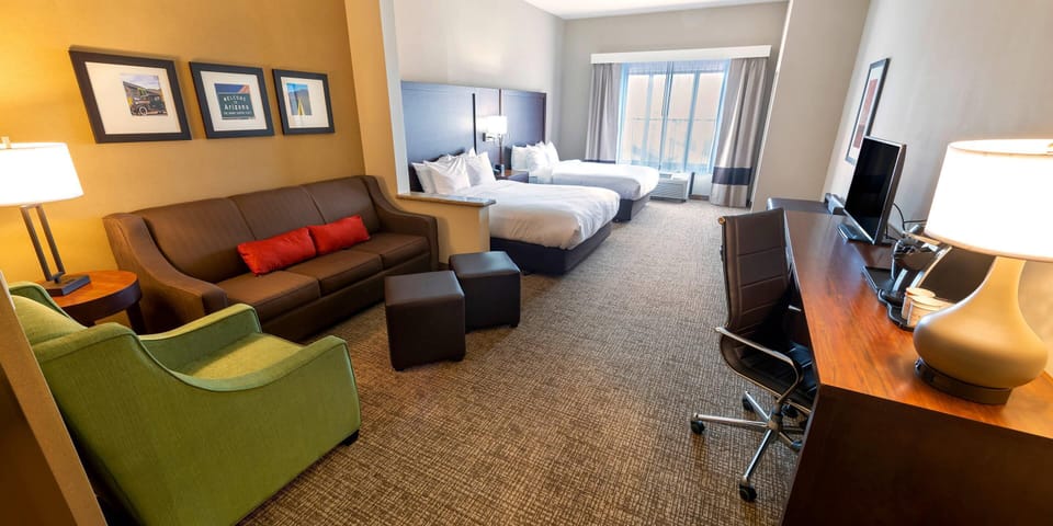 Suite, Multiple Beds, Accessible, Non Smoking | Premium bedding, in-room safe, desk, laptop workspace