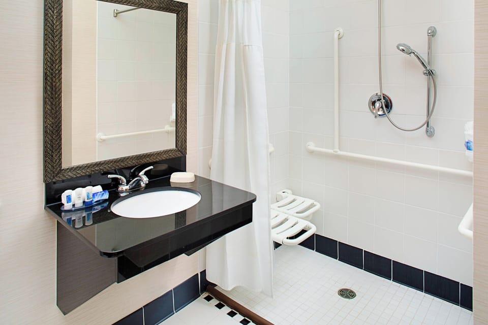 Free toiletries, hair dryer, towels