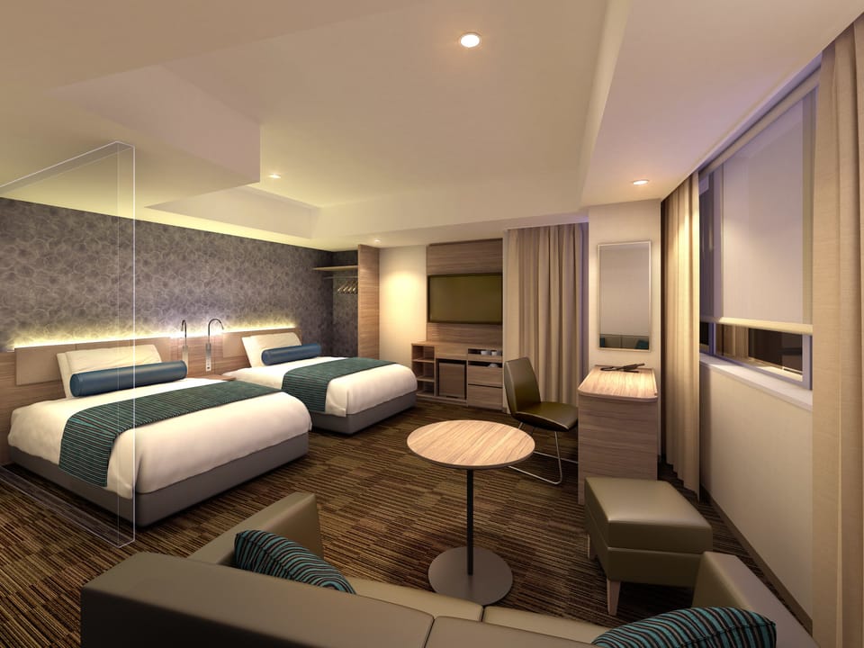 [Room for 3 or 4 Only] EX Twin Room, Non Smoking (36m²) | Premium bedding, desk, blackout drapes, WiFi (free)