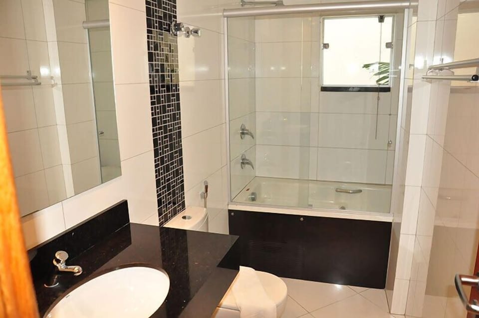 Shower, free toiletries, hair dryer (on request), bathrobes