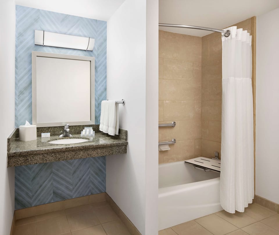 Free toiletries, hair dryer, towels