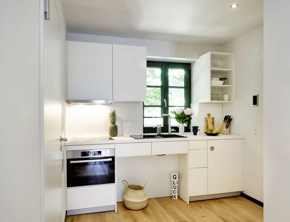 Im Reethus Himmelblau | Private kitchen | Fridge, oven, stovetop, coffee/tea maker