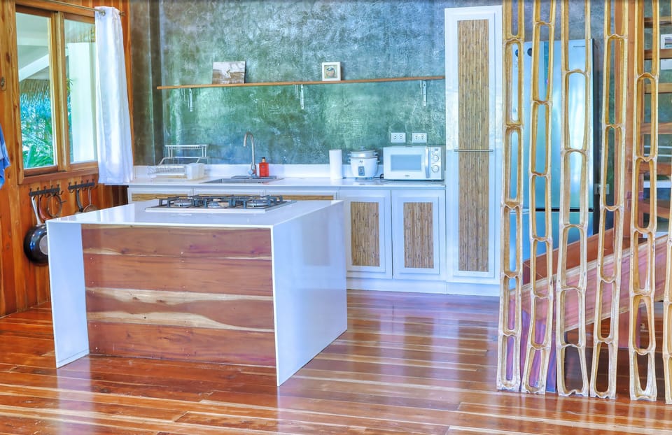 Family House | Private kitchen | Full-size fridge, microwave, electric kettle, rice cooker