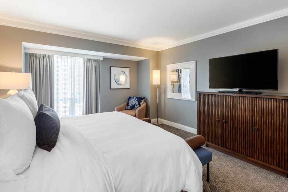Premium bedding, pillowtop beds, in-room safe, desk