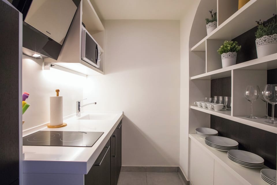 Deluxe Studio, Terrace (PINK DIAMOND) | Private kitchen | Coffee/tea maker, fridge, electric kettle