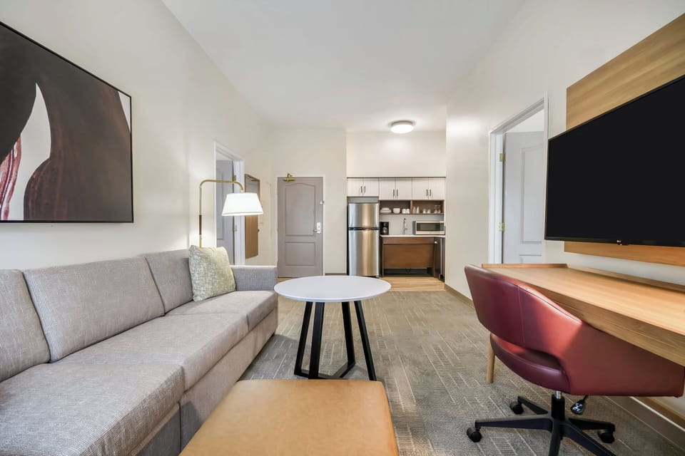 Suite, 2 Bedrooms, Kitchen | In-room safe, desk, blackout drapes, iron/ironing board