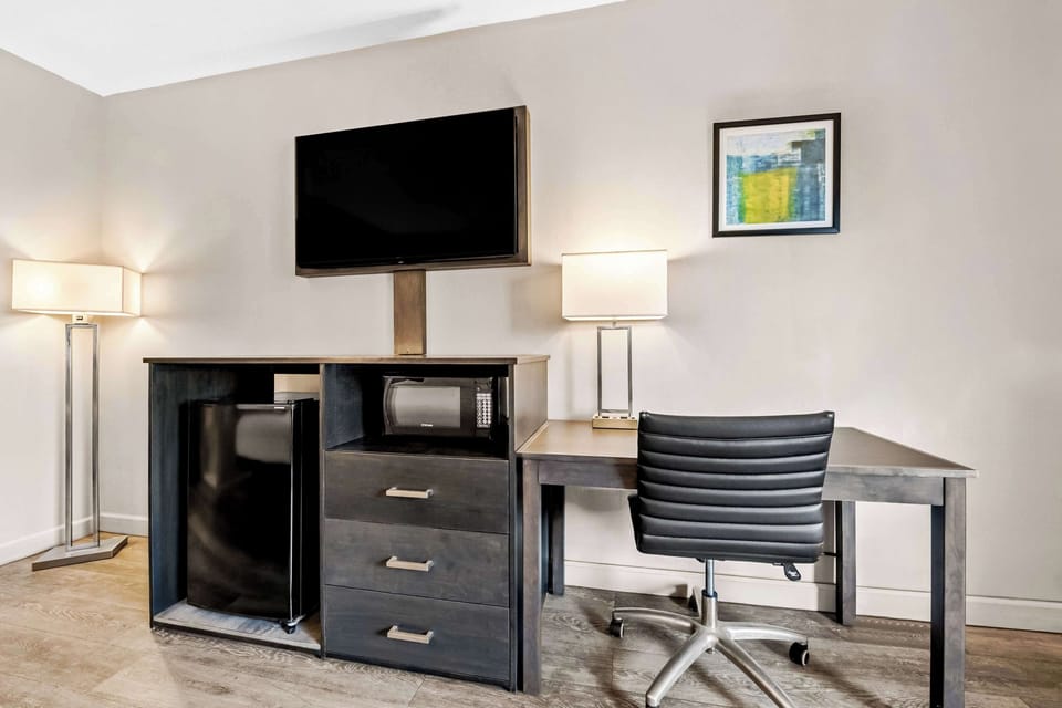 Standard Room, 1 King Bed, Non Smoking, Refrigerator & Microwave (Pet Friendly) | In-room safe, desk, laptop workspace, iron/ironing board