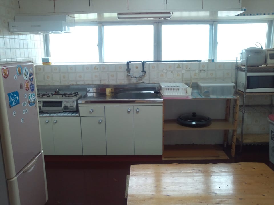 Shared fridge, microwave