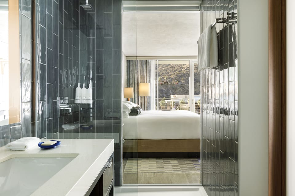 Room, 1 King Bed, Balcony | Bathroom | Designer toiletries, hair dryer, bathrobes, towels