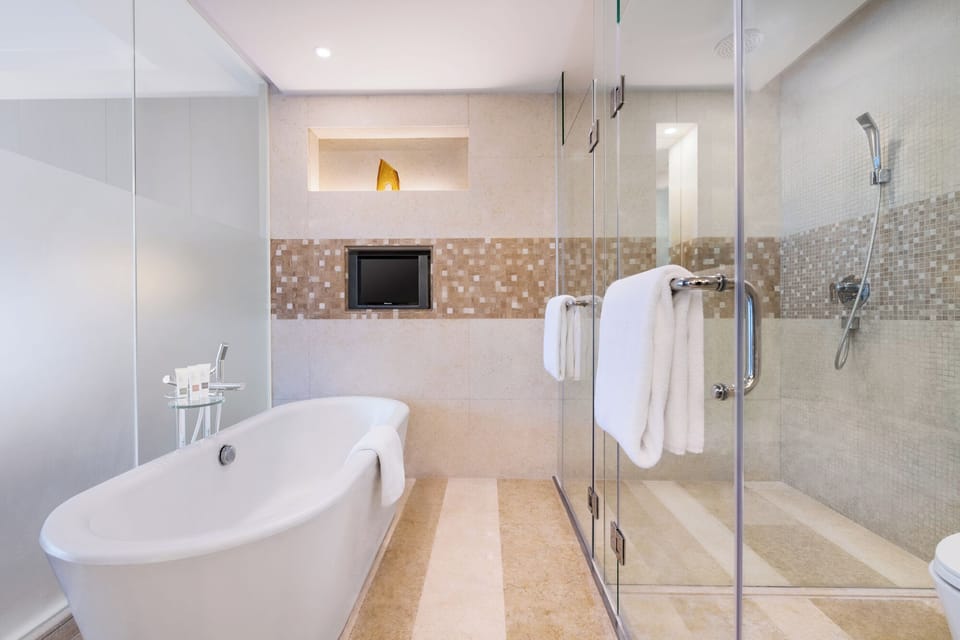 Pinnacle Suite | Bathroom | Separate tub and shower, free toiletries, hair dryer, bathrobes