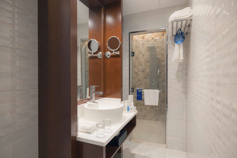 Suite, 2 Bedrooms, City View | Bathroom | Combined shower/tub, free toiletries, hair dryer, slippers