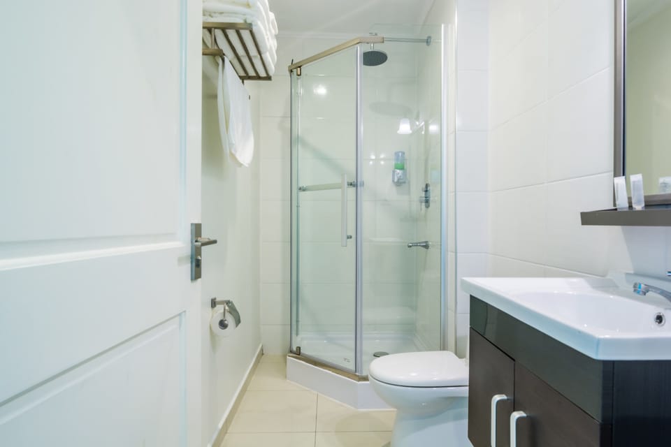Superior Double Room, 1 Queen Bed | Bathroom | Shower, free toiletries, hair dryer, towels