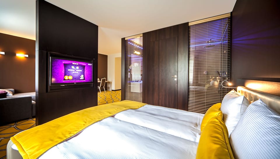 In-room safe, desk, iron/ironing board (on request), cribs (surcharge)