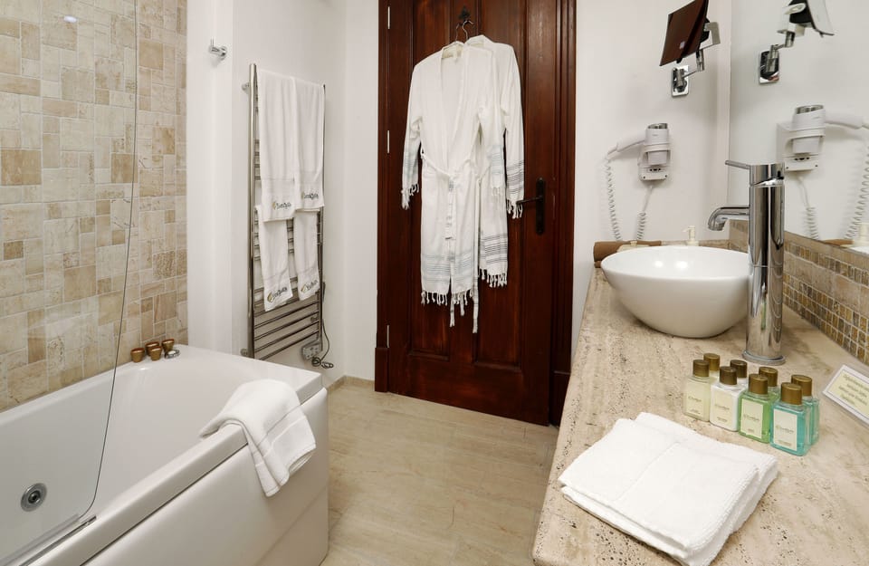 Deluxe Double or Twin Room | Bathroom | Free toiletries, hair dryer, slippers, towels
