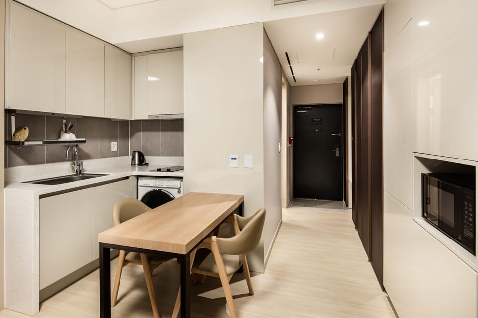 Fridge, electric kettle