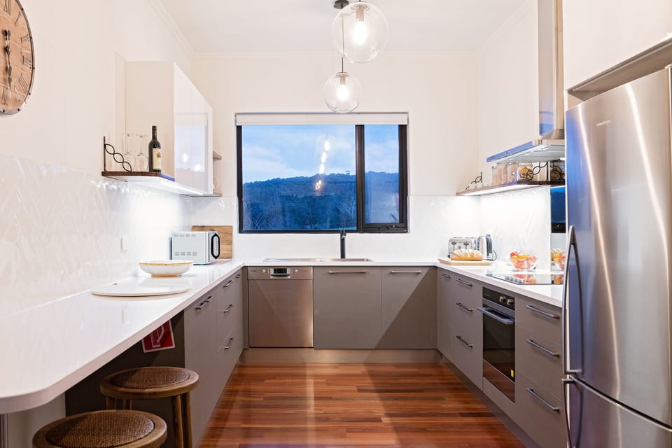Self-contained House with 2 Bedrooms | Private kitchen | Full-size fridge, microwave, oven, stovetop