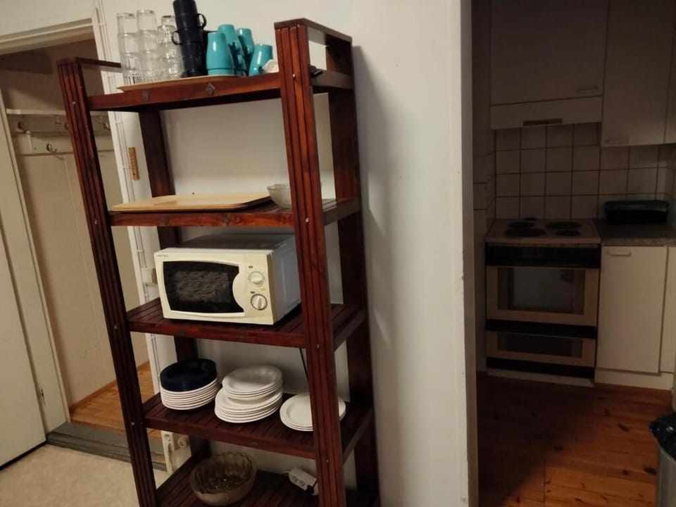 Shared fridge, microwave, coffee/tea maker