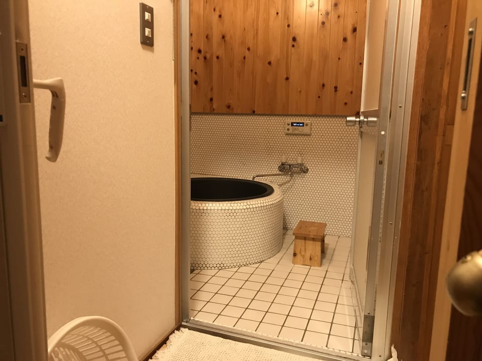 Combined shower/tub, free toiletries, hair dryer, slippers