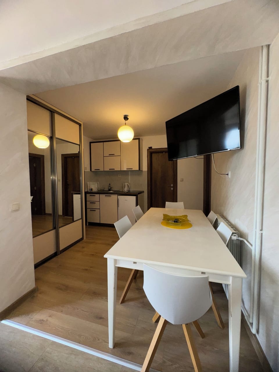 Family Apartment, 2 Bedrooms, Partial Sea View | Private kitchen | Coffee/tea maker, fridge, stovetop, electric kettle