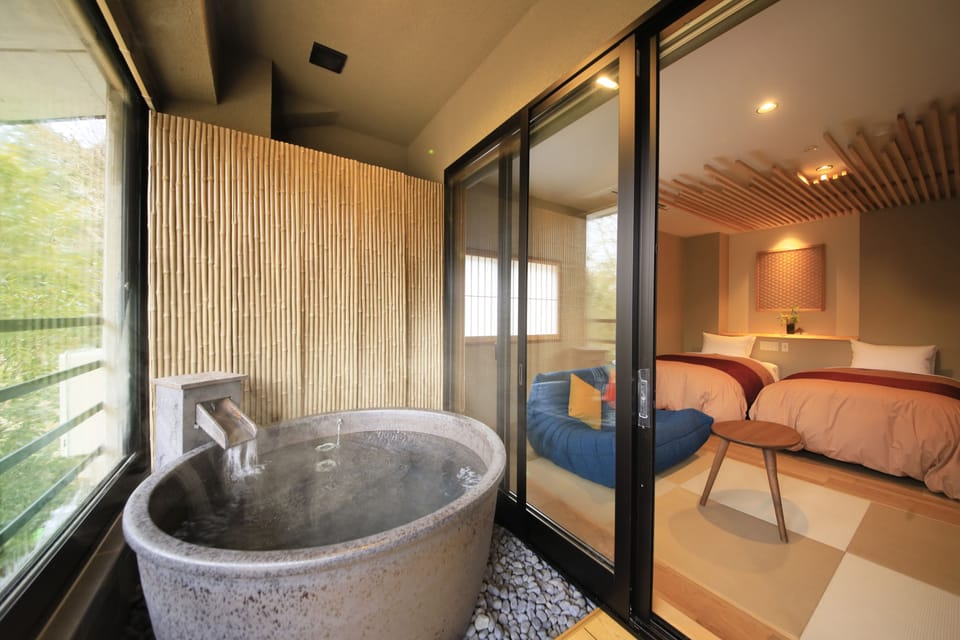 [Annex] Twin Room w/Semi-Open-Air Bath/Adults Only, Non Smoking | Bathroom amenities | Shower, free toiletries, hair dryer, slippers