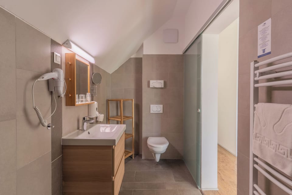 Standard Triple Room | Bathroom | Shower, hair dryer, towels