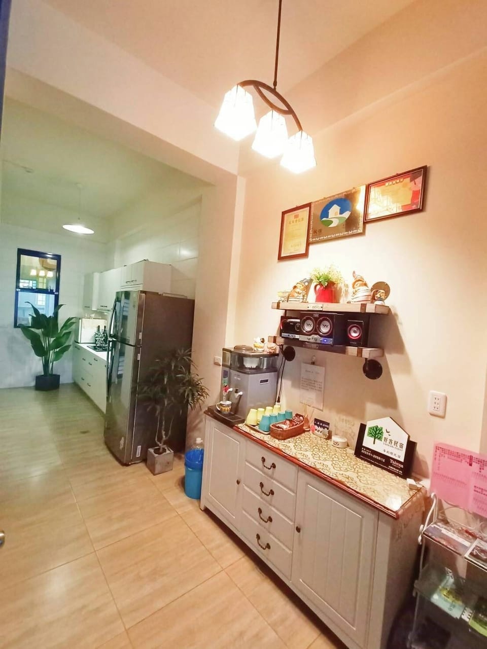 Shared fridge, electric kettle