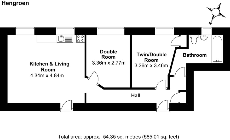 Family Cottage, Ensuite (Pendragon CottageHengroen) | Floor plan