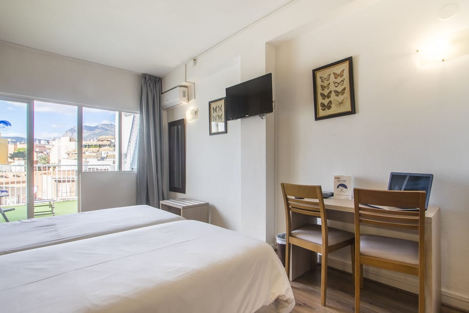 Desk, free WiFi, bed sheets