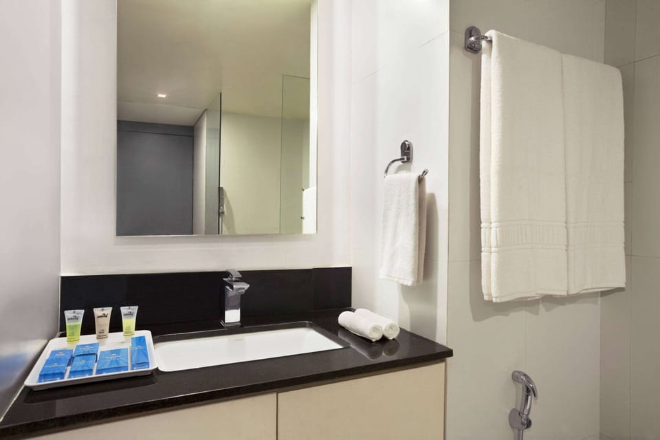 Free toiletries, hair dryer, towels