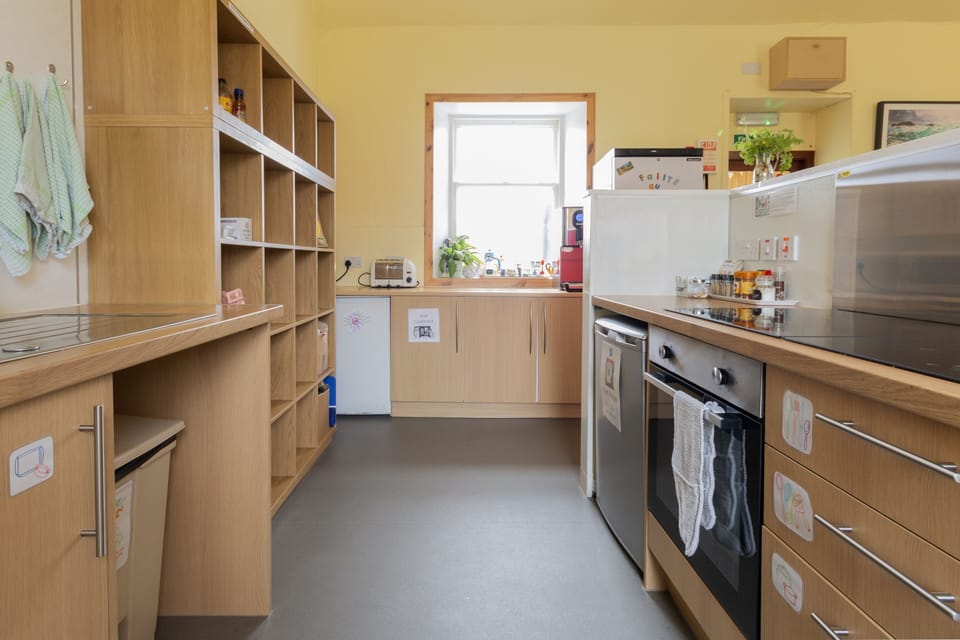 Shared fridge, microwave