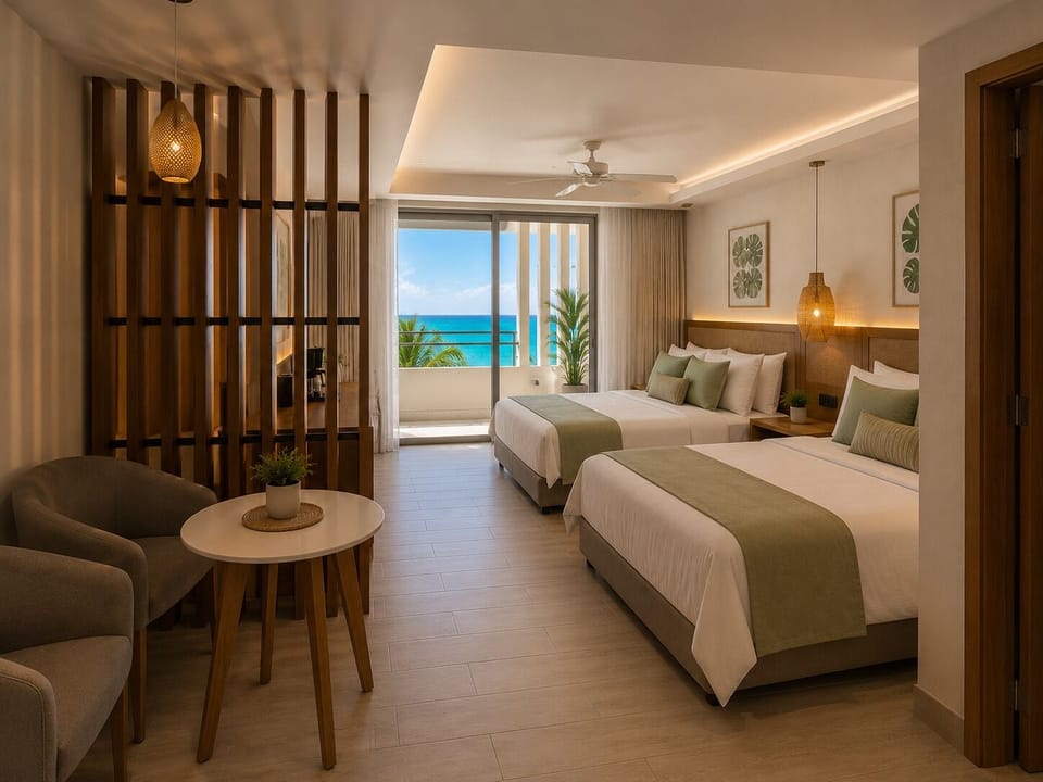 Junior Suite, 2 Double Beds | Premium bedding, in-room safe, iron/ironing board, WiFi (free)