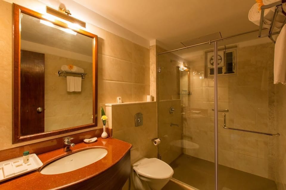 Deluxe Room, 1 King Bed | Bathroom | Shower, free toiletries, towels