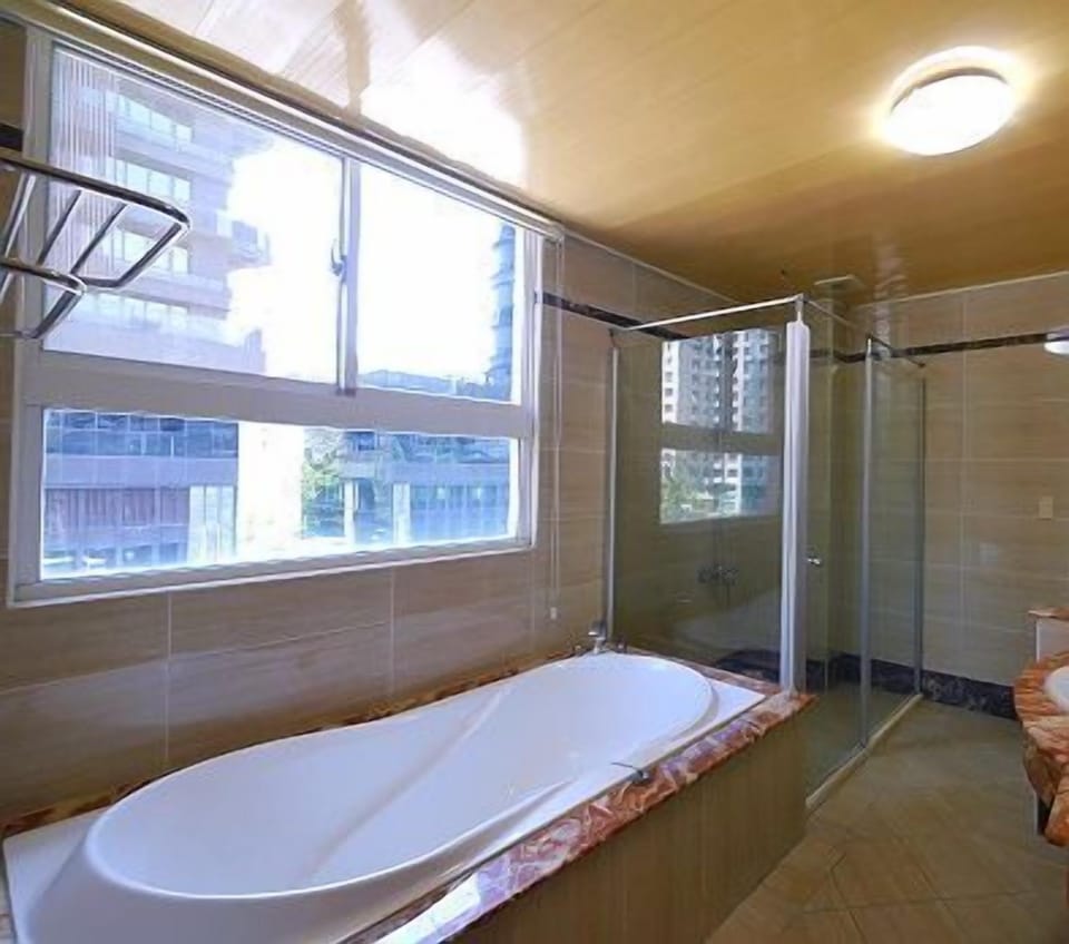 Comfort Quadruple Room, 2 Double Beds, Balcony, City View | Bathroom | Free toiletries, hair dryer, slippers, towels