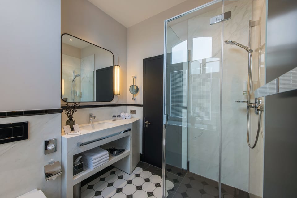 Free toiletries, hair dryer, slippers, towels