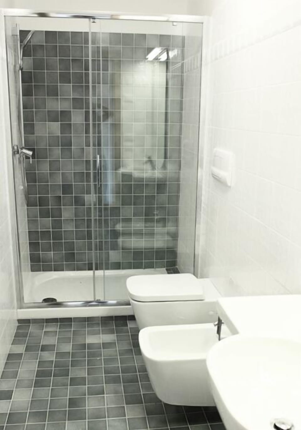 Shower, free toiletries, hair dryer, bidet
