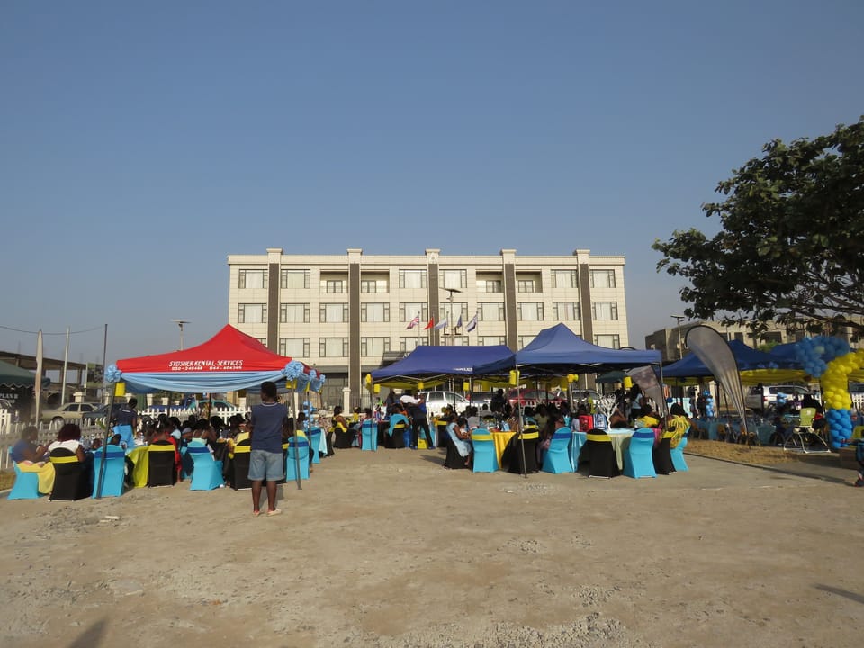Outdoor banquet area