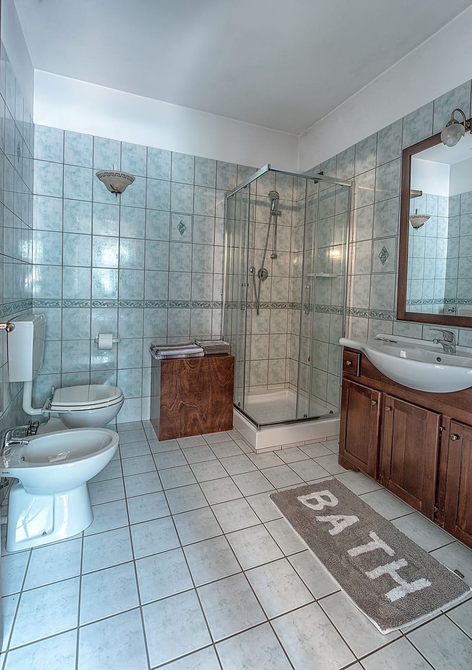 Quadruple Room, Mountain View | Bathroom | Shower, free toiletries, hair dryer, bathrobes