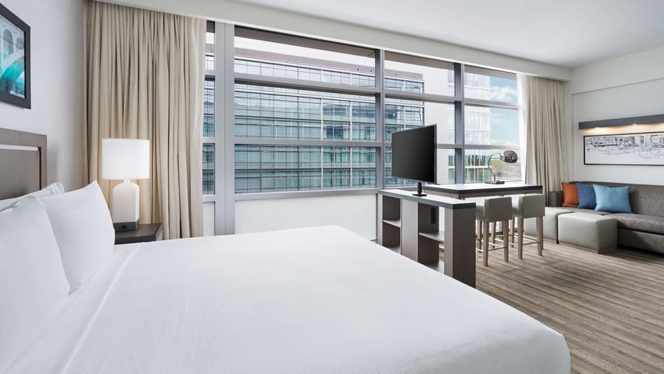 In-room safe, desk, laptop workspace, blackout drapes