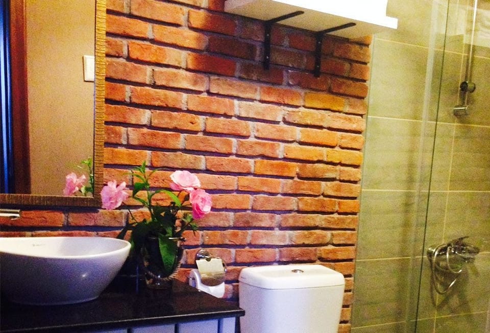 Shower, free toiletries, hair dryer, slippers