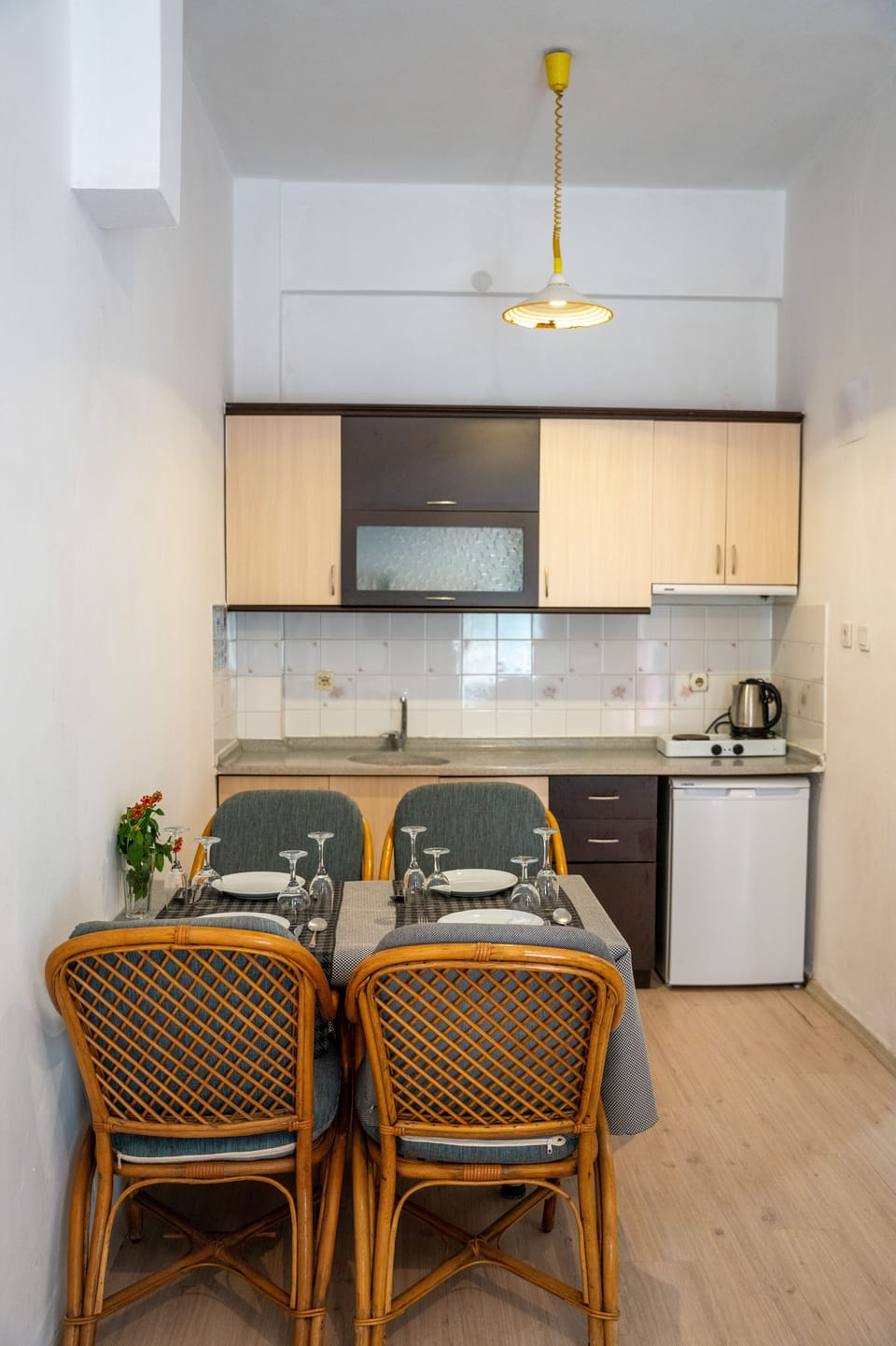 Minibar, iron/ironing board (on request), WiFi (surcharge), bed sheets